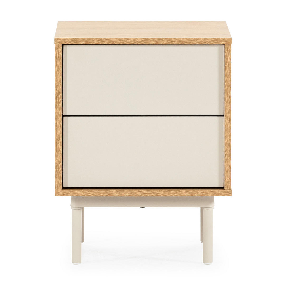 NACHTTISCH Cuzco 2 schubladen Eichenfarbe/grau - Grau, Holzwerkstoff (40/52/40cm) - VS Venta-stock