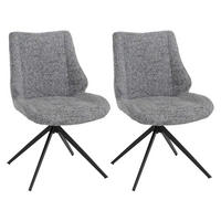 ESSZIMMERSTUHL Schwarz, Grau 2er-Set - Hellgrau/Schwarz, Textil (55/88/63cm) - MCW