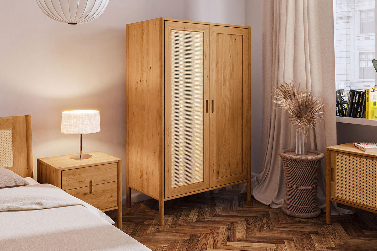 KLEIDERSCHRANK INA Wildeiche - Dunkelbraun, Holz (108/175/60cm) - byoak