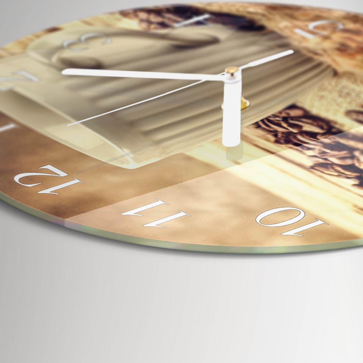 WANDUHR fi30 cm - Kaffee - Braun, Glas (30/30/0.4cm) - TULUP