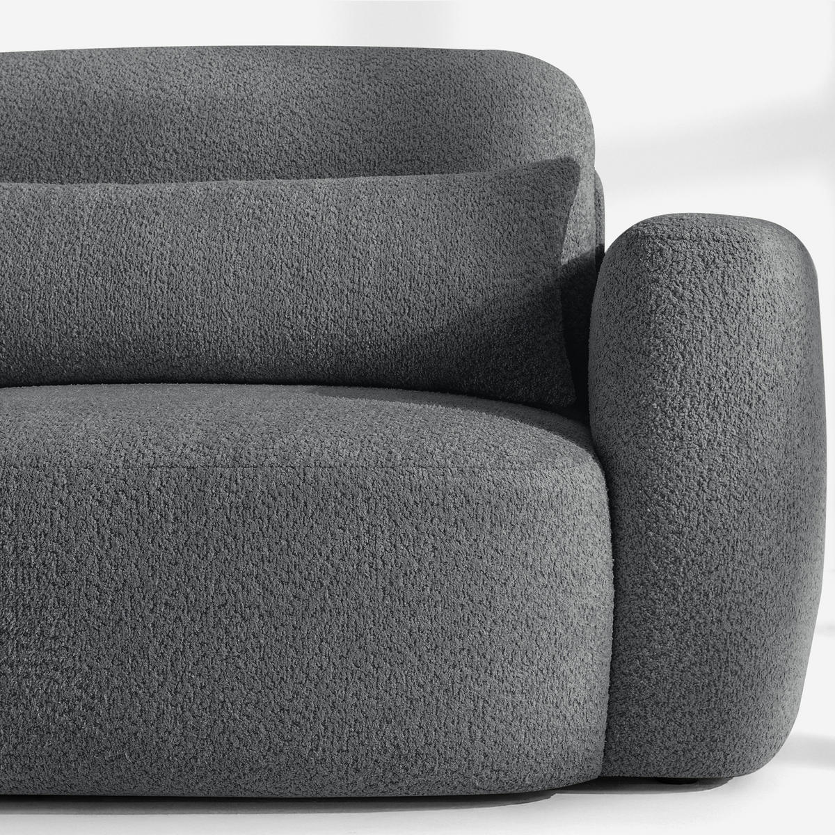 ECKSOFA links ELOSA - Dunkelgrau, Holz/Textil (245/165cm) - KONSIMO®