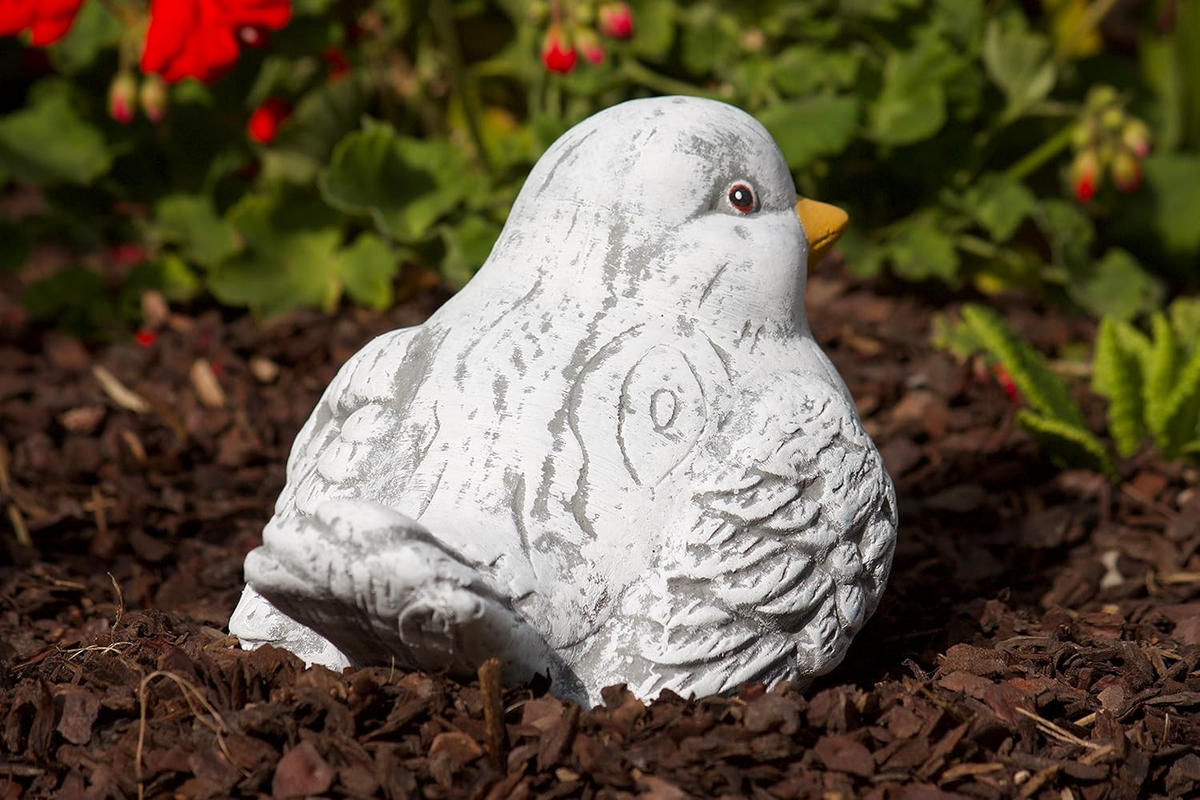 STEINFIGUR Vogel Berta frostfest Steinguss wetterfest - Grau, Stein (14/15/21cm) - stoneandstyle