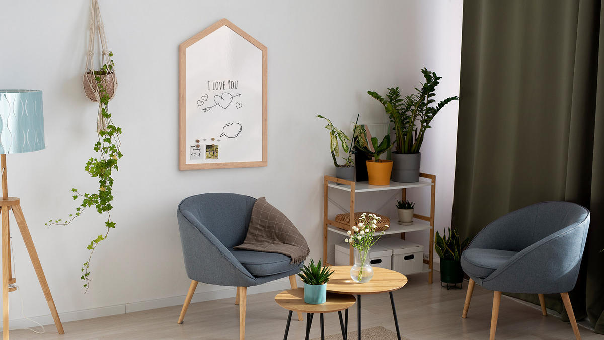 MAGNETTAFEL – Magnetisches, trocken abwischbares Whiteboard in Form eines Hauses, mit Holzrahmen - Weiß, Metall (90/60/2cm) - ALLboards