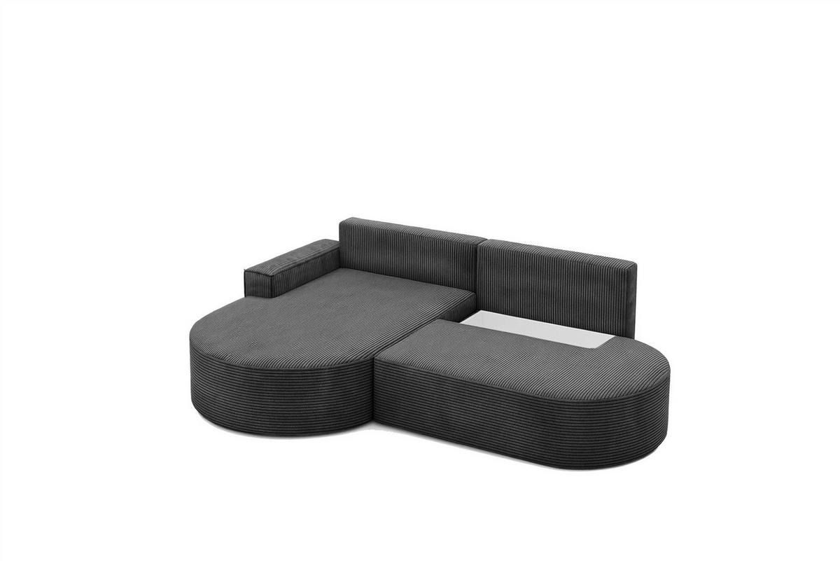 ECKSOFA Girona Mit Schlaffunktion - Dunkelgrau, Holzwerkstoff/Textil (278/179cm) - Fun Möbel
