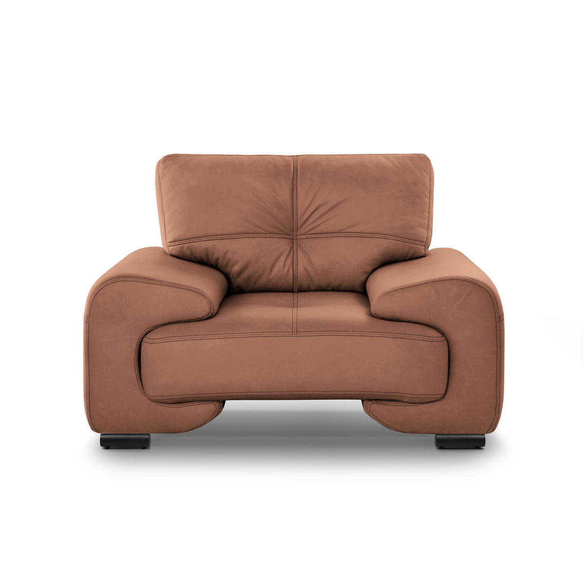 RELAXSESSEL Omega aus Kunstleder, Dunkelorange - Dunkelorange/Schwarz, Leder (128/88/98cm) - Beautysofa