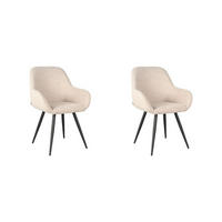 ESSZIMMERSTUHL Fender Beige 59/57/87 cm 2er-Set - Beige, Textil (57/87/59cm) - LABEL51