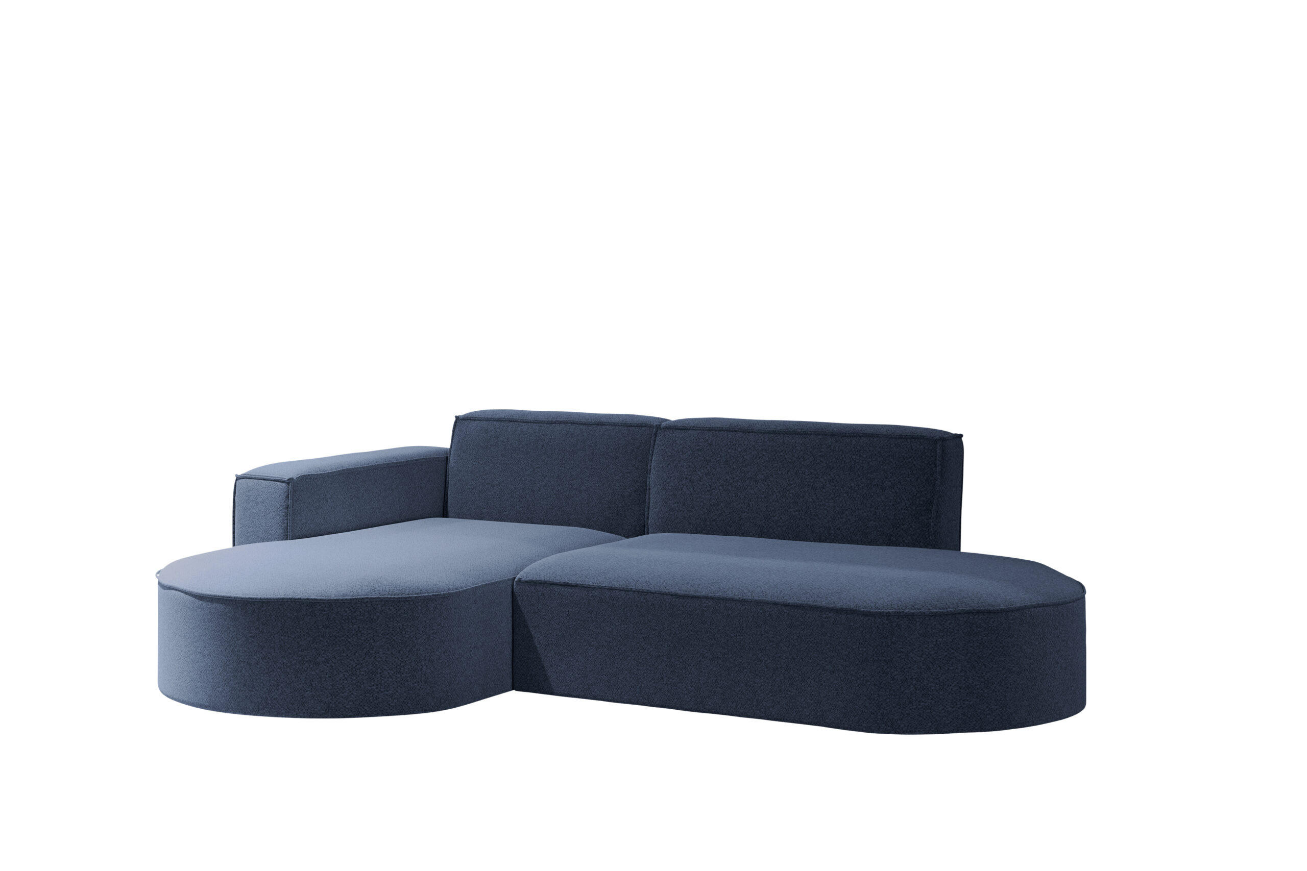 ECKSOFA Modernes L-förmiges Modena Studio Stoff Raven Blau Links - Blau, Holz/Textil (165/236cm) - Kaiser Möbel