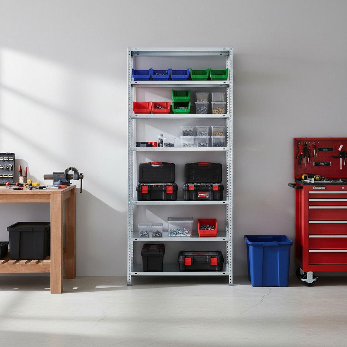 SCHRAUBREGAL PANDA TALL | HxBxT 200x90x30cm | 6 Fachböden | Fachlast 75kg | Verzinkt - Silberfarben, Metall (90/200/30cm) - PROREGAL