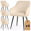 POLSTERSTUHL 4er Set, Metallbeine Beige, Schwarz 54,5/82/58 - Beige/Schwarz, Textil (55/82/58cm) - RAUMHIRSCH FURNITURE