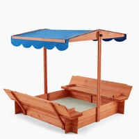 SANDKASTEN BUDDELKISTE - Blau/Naturfarben, Holz (110/110/110cm) - Home Deluxe