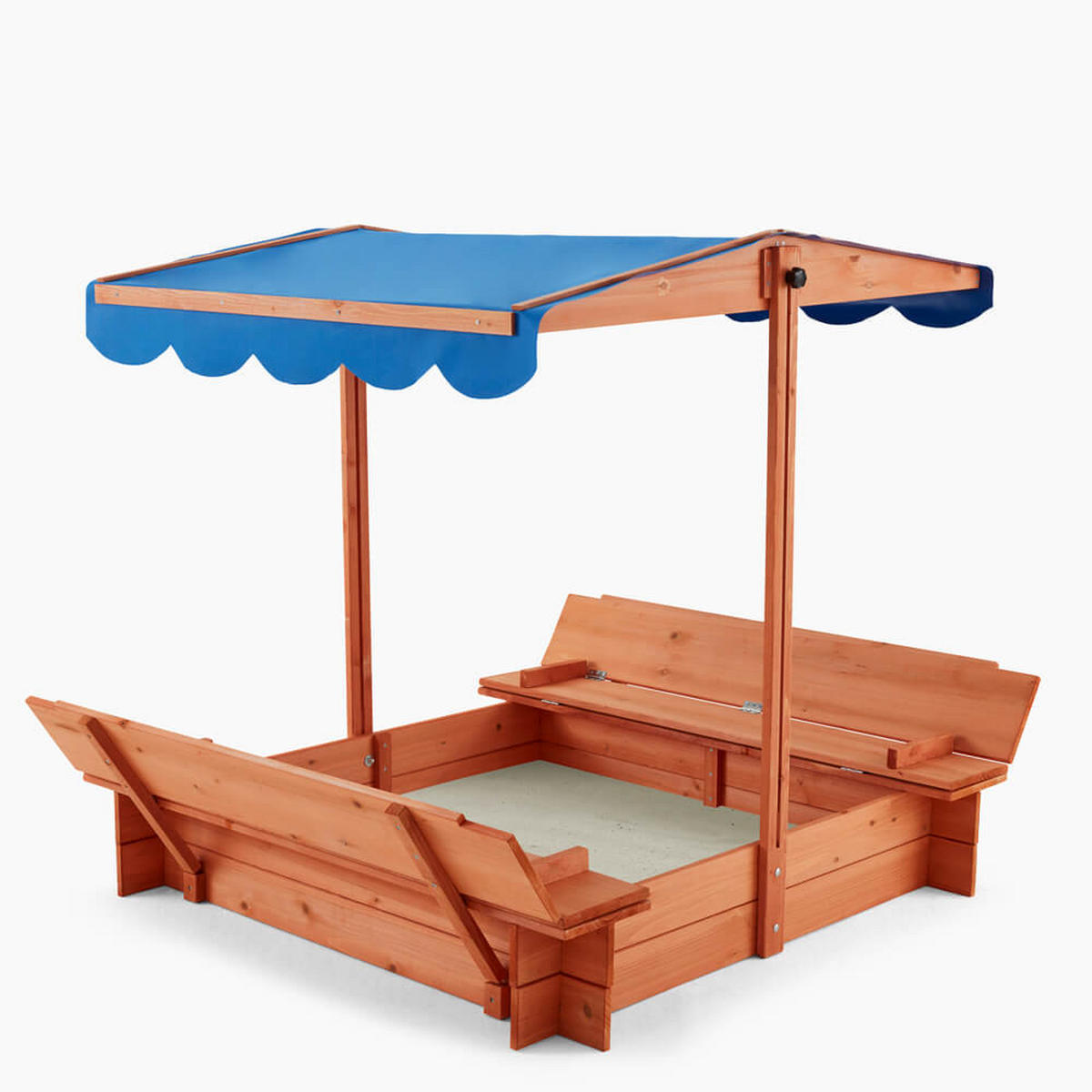 SANDKASTEN BUDDELKISTE - Blau/Naturfarben, Holz (110/110/110cm) - Home Deluxe