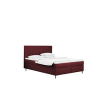 BOXBETT Mit Bettkasten Und Matratze + Topper RUGIA Stoff Velvet Rotwein 200x200 cm H2-Pocket - Bordeaux, Holz/Holzwerkstoff (200/200cm) - Kaiser Möbel