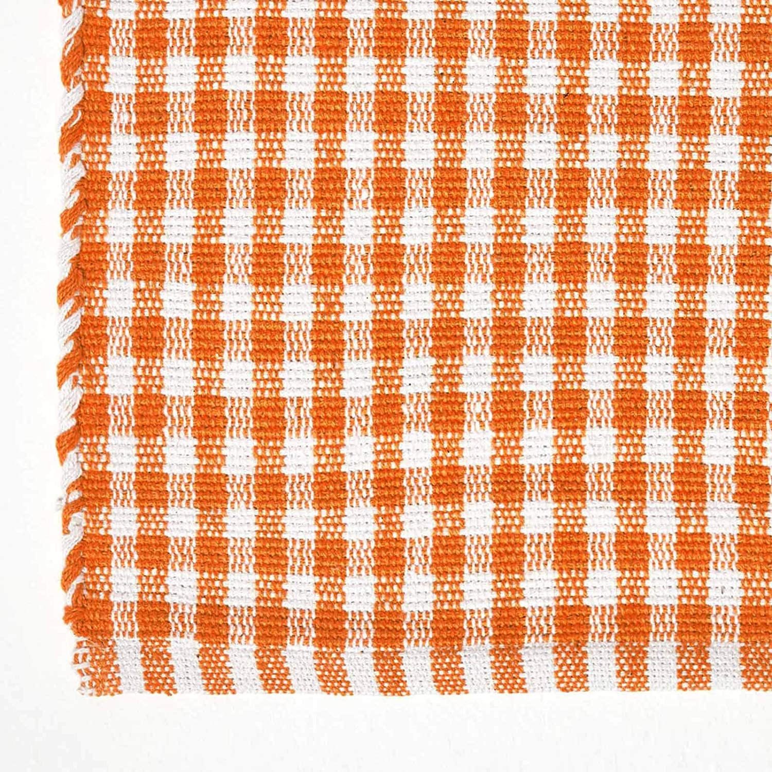 BAUMWOLLTEPPICH Vichy-Karo 70/120 cm - Orange, Textil (70/120cm) - Homescapes