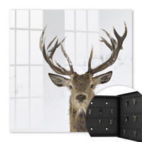 SCHLÜSSELBOX Schwarz 30x30 cm- Türöffnung nach rechts - Winterhirsch - Weiß, Metall (30/30/5cm) - TULUP