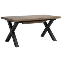 ESSTISCH Tavero in rechteckiger Form, ausziehbar, 160-240 cm, Walnuss - Walnussfarben/Schwarz, Metall (90/160/77cm) - Beautysofa