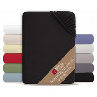 SPANNBETTTUCH Premium Frottee schwarz, 180x200 cm - 200x200 cm - Schwarz, Textil (200/200cm) - biberna
