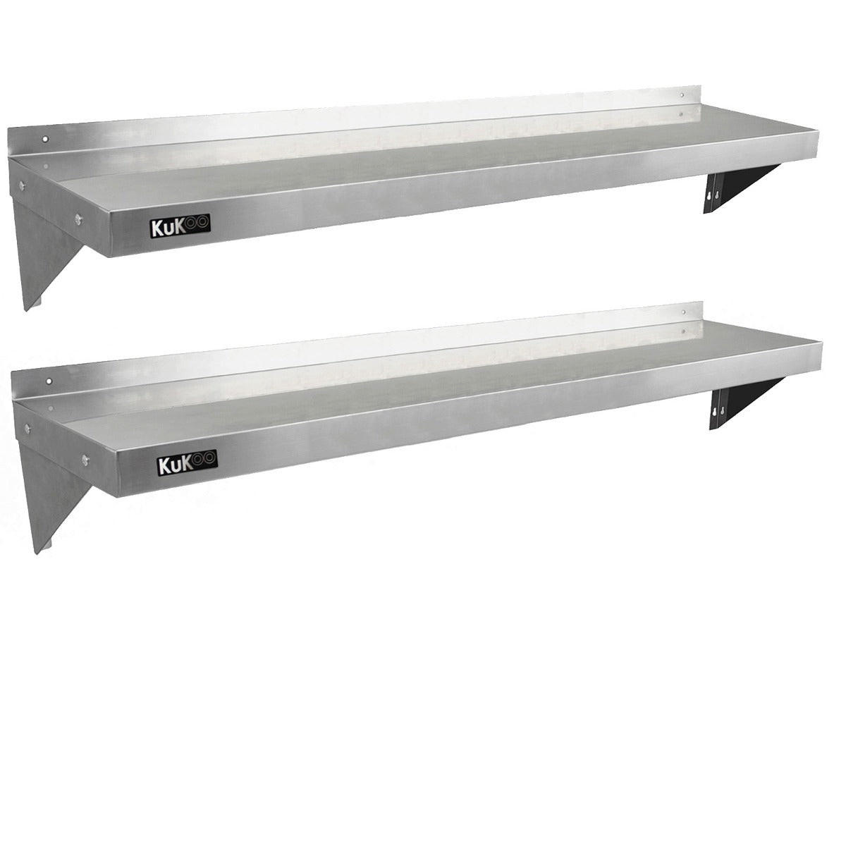 WANDREGAL 2 x 1500mm x 300mm - Silberfarben, Metall (150/23/30cm) - Kukoo