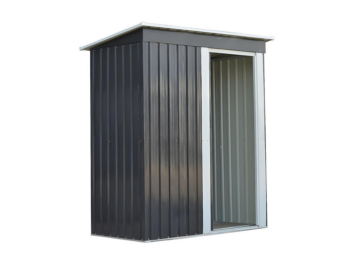 SCHREBERGARTENHAUS - 153 cm x 77 cm - metall - anthrazitgrau Biron - Anthrazit, Metall (153/168/77cm) - Vente-Unique