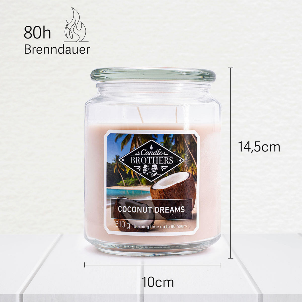 DUFTKERZE CandleBrothers - Braun, Glas/Naturmaterialen (13cm)