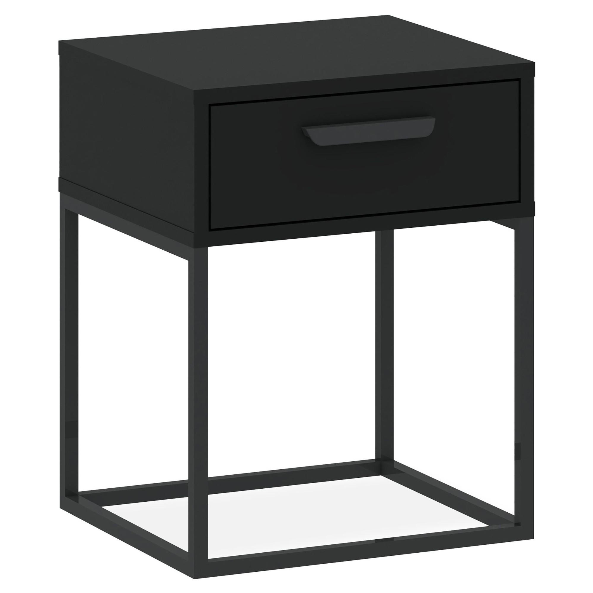NACHTTISCH RECTUS Nachtschrank, Modern - Schwarz, Holzwerkstoff (40/52/39cm) - KONSIMO®