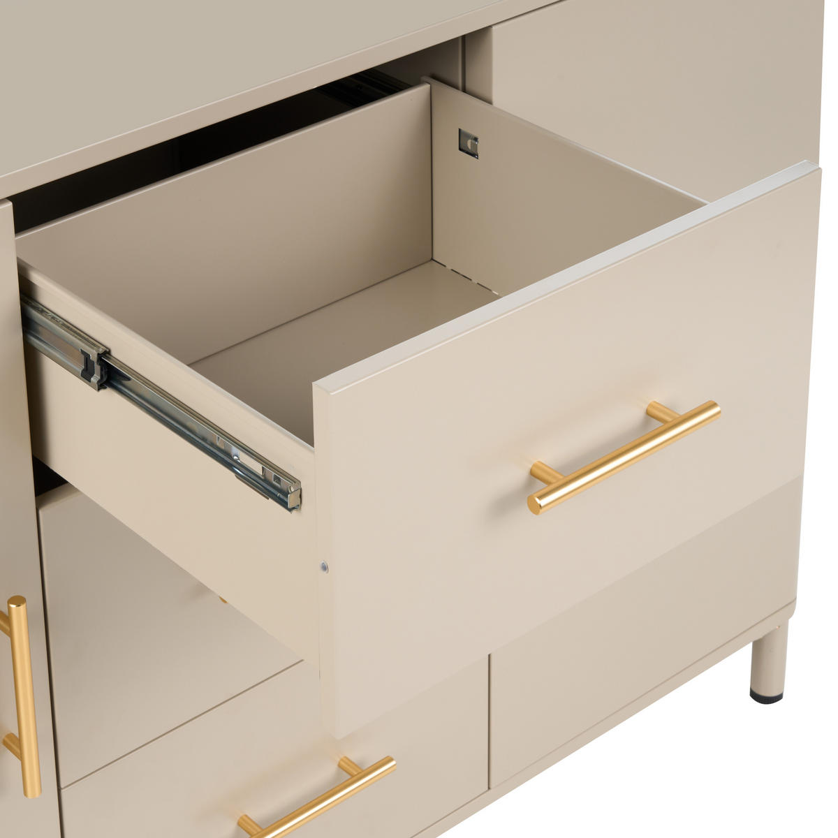 SIDEBOARD s zásuvkami Kov Béžový Ombura - béžová, kov (120/80/40cm) - Beliani