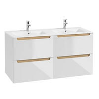 DOPPELWASCHTISCH 120cm Livia Weiß - Weiß, Holzwerkstoff (120/60/45cm) - Petits-meubles