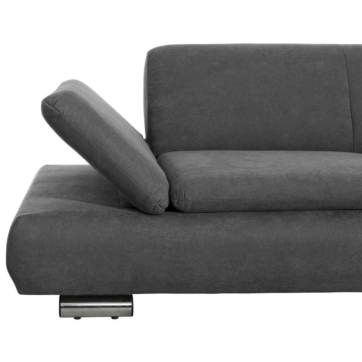 ECKSOFA mit Ottomane rechts Kaye Flachgewebe anthrazit - Anthrazit, Kunststoff (190/270cm) - 58aufmkessel