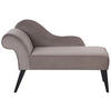 CHAISELONGUE Samtstoff taupe linksseitig Biarritz - Grau, Textil (116/77/56cm) - Beliani