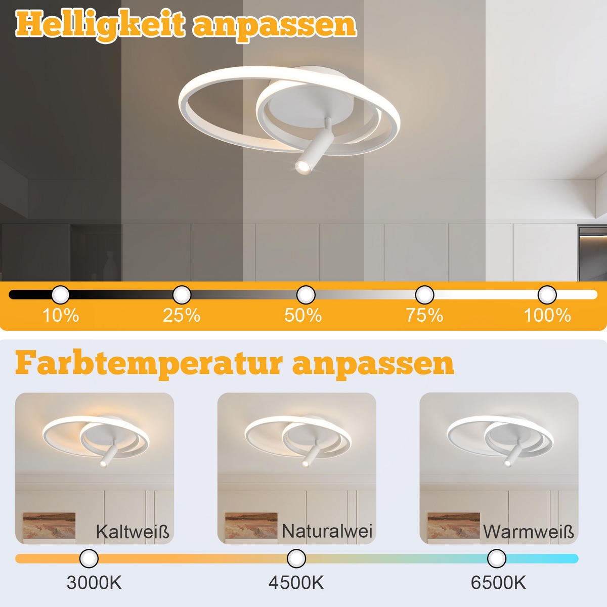 LED-DECKENLEUCHTE Drexel 40/40/12.5 cm - Weiß, Metall (40/40/12.5cm) - ZMH