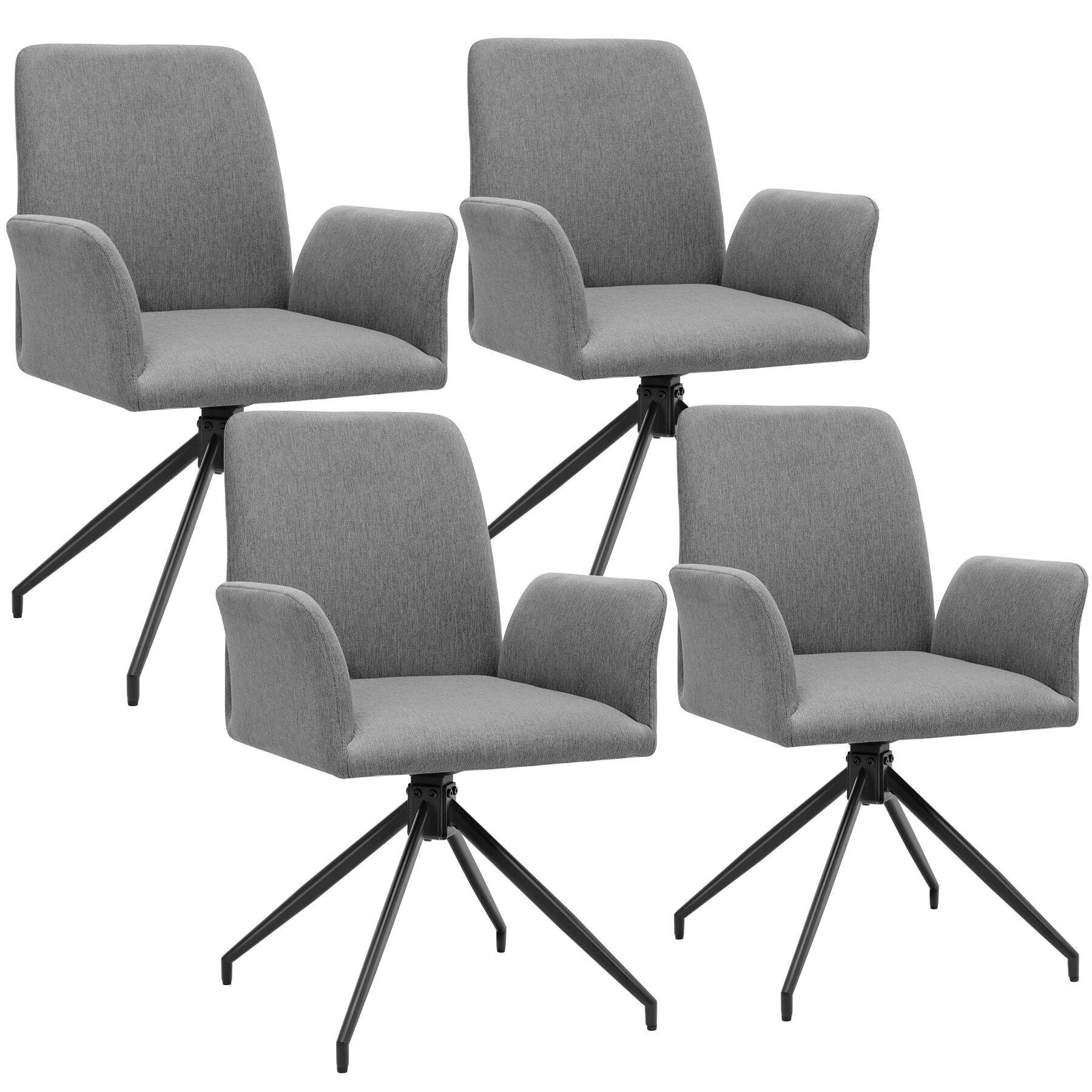 ARMLEHNSTUHL Drehbar Daya,55,5 x 58 x 87 cm,anthrazit - Anthrazit, Kunststoff (55.5/87/58cm) - tectake