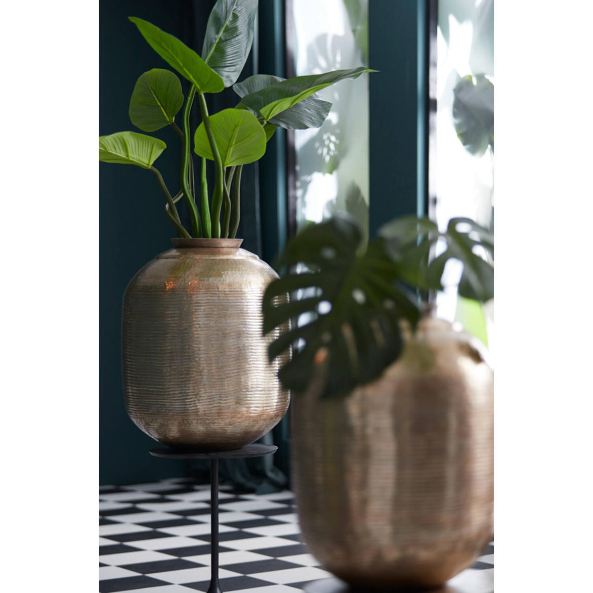 BODENVASE LISBOA Ø45x60 cm Antik Gold, Metall - Dunkelbraun/Goldfarben, Metall (60cm) - Light & Living