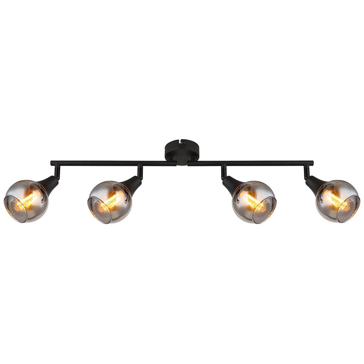 LED DECKENLEUCHTE Metall Schwarz Matt - Schwarz, Glas (60/9/16cm) - Globo Lighting