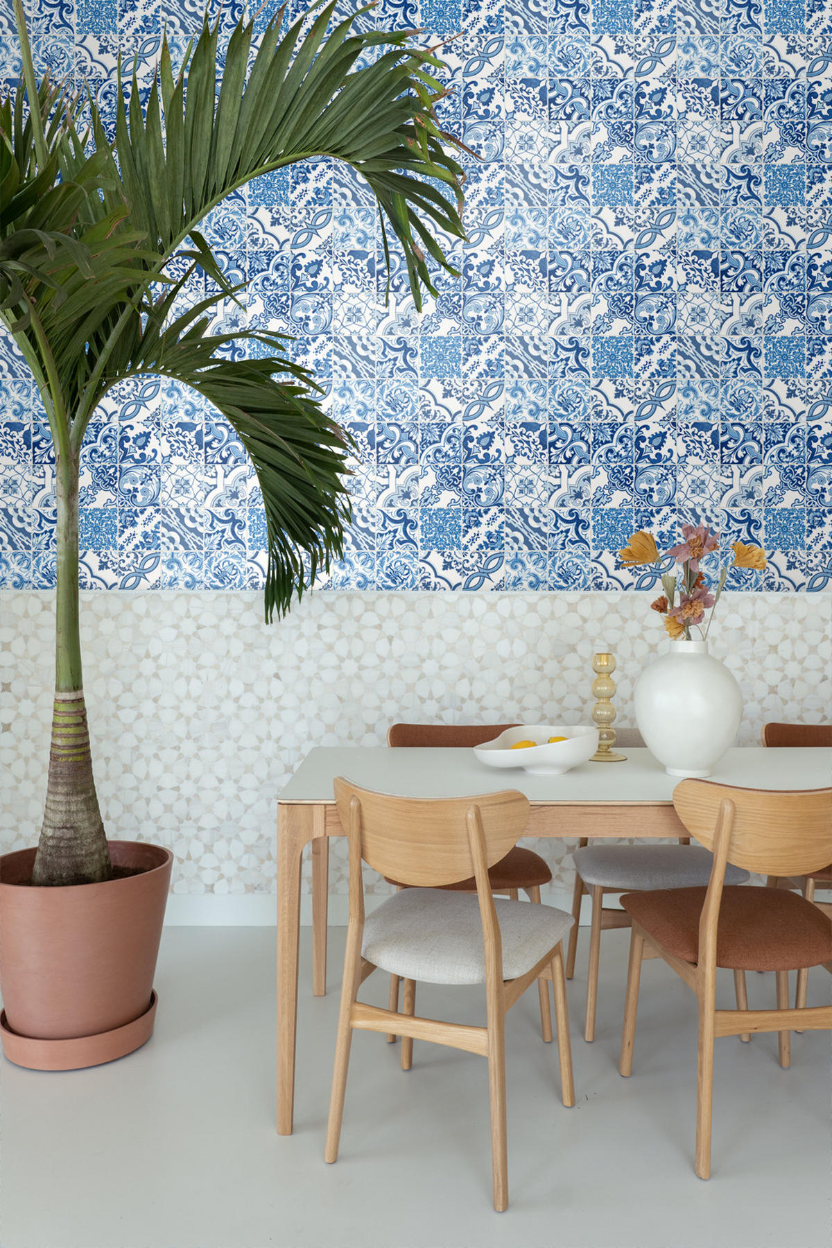 TAPETE Fliesenmuster 53 cm x 10.05 m - Blau, Papier (53/1000cm) - ESTAhome