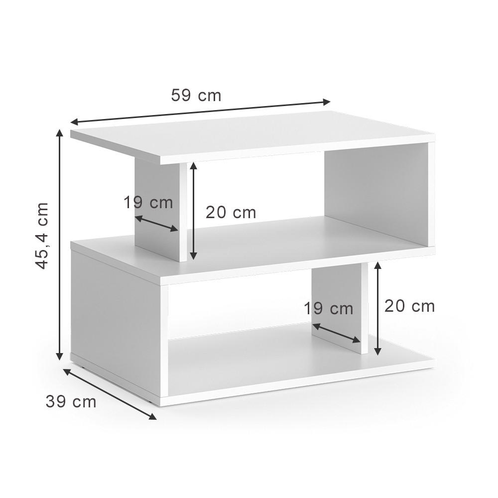 Thumbnail - Vicco Couchtisch, Weiß, Holzwerkstoff, 4 Fächer, Rechteckig,Rechteckig, 59x45.4x39 cm, Wohnzimmer, Wohnzimmertische, Cou...