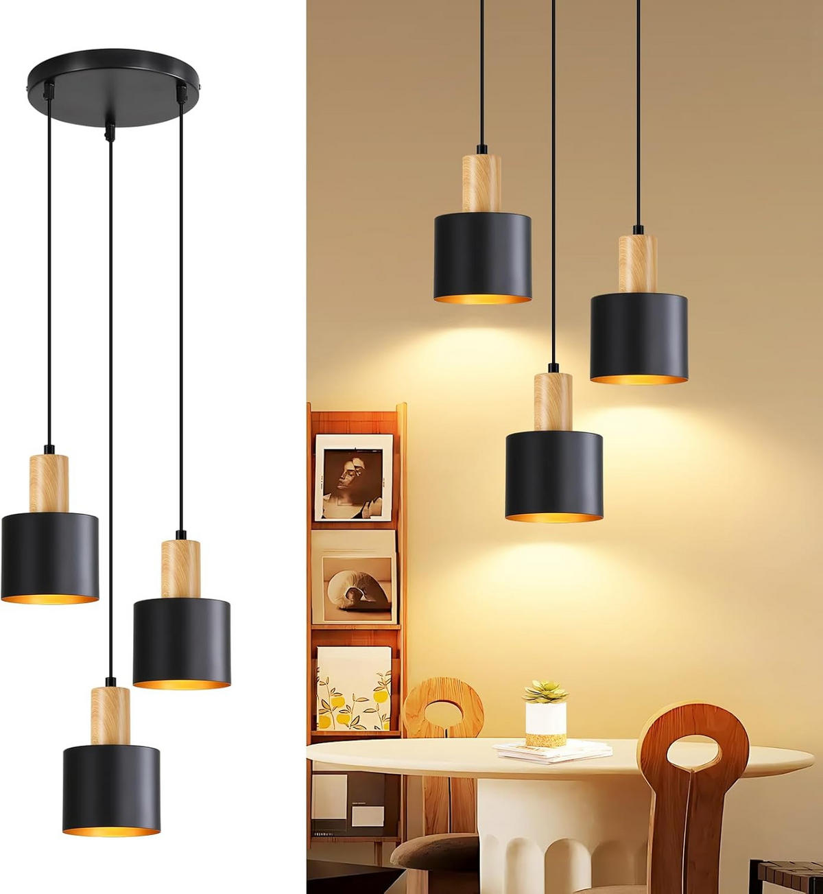 LED PENDELLEUCHTE COLEMAN Ⅲ 22/22/174 cm - Schwarz, Metall (22/22/174cm) - Nettlife