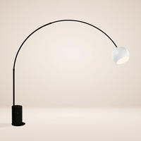 STEHLAMPE Ball Bogenlampe Marmor Schwarz/Weiß - Schwarz, Stein (30/30/220cm) - s.luce