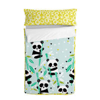 NORDIC-SACK panda garden blue 90x200 cm ohne füllung blau - Blau, Textil (90/200cm) - Happy Friday