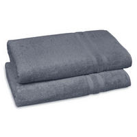 SAUNATUCH, 2er-Set, 70x180 cm, 100% Baumwolle, Grau - Grau, Textil (70/180cm) - Zollner