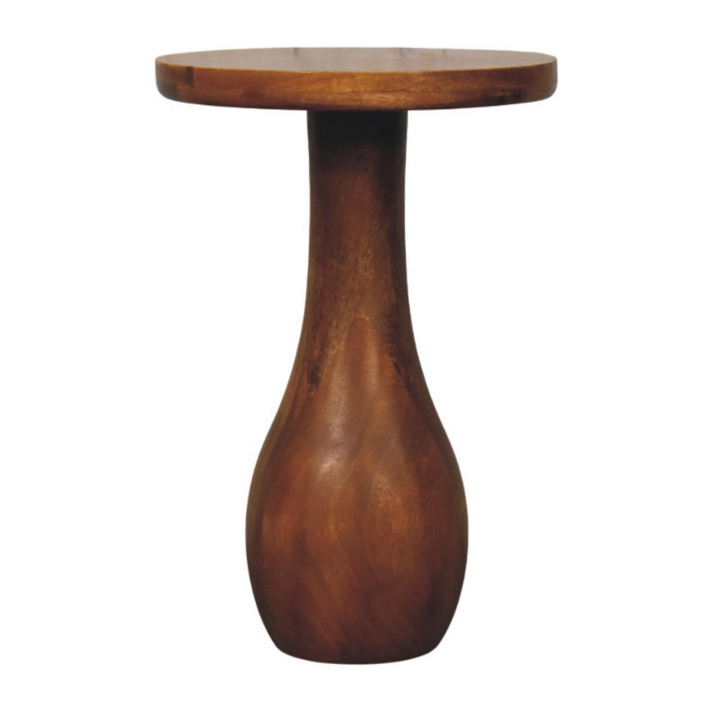 Artisan Furniture NOČNÍ STOLEK s povrchovou úpravou uhlíkový jasan, 1 zásuvka, s retro úchytkou, tmavě hnědý