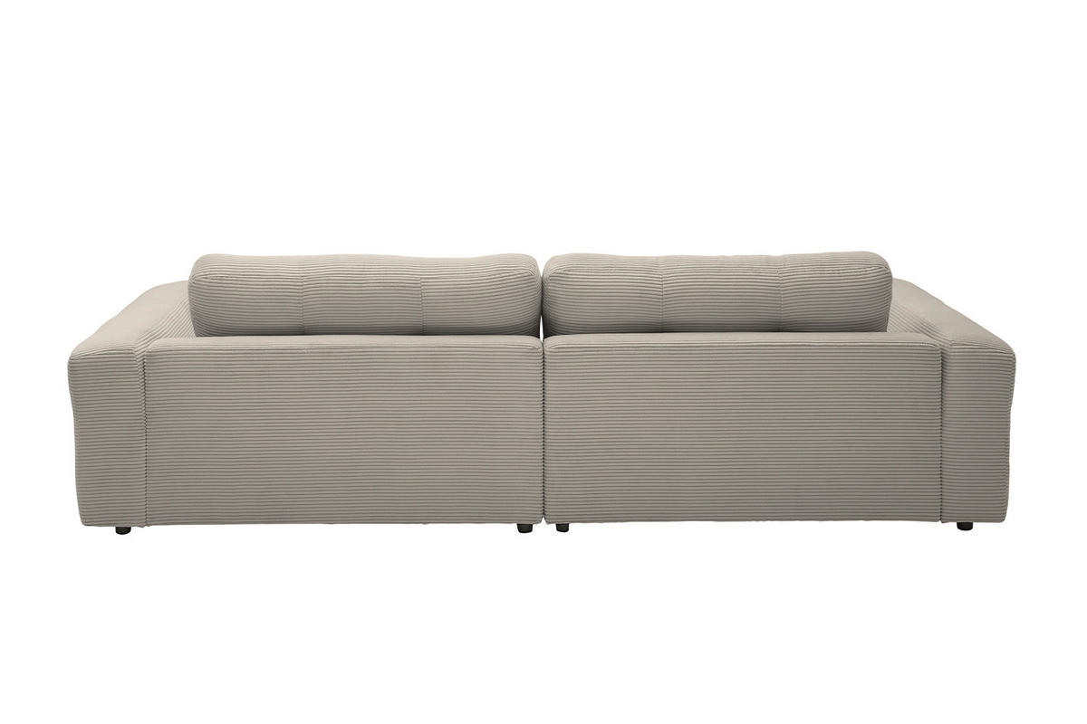 ECKSOFA MIKA Steingrau Cord - Schwarz/Grau, Kunststoff/Textil (276/167cm) - KAWOLA