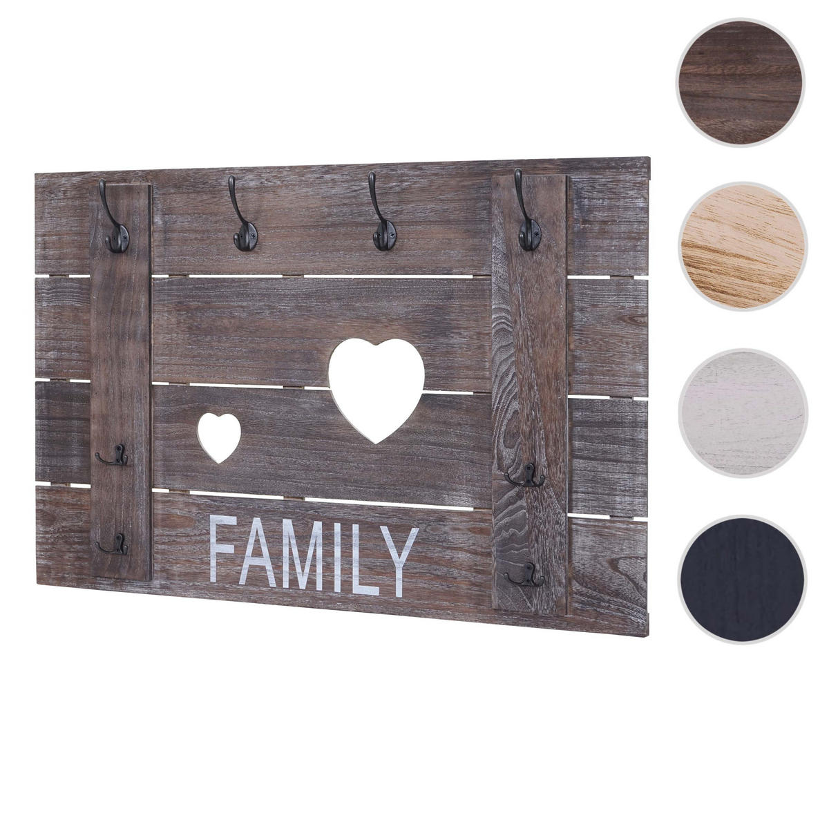 WANDGARDEROBE FAMILY SHABBY-LOOK Braun - Braun, Holz (90/60/3cm) - MCW