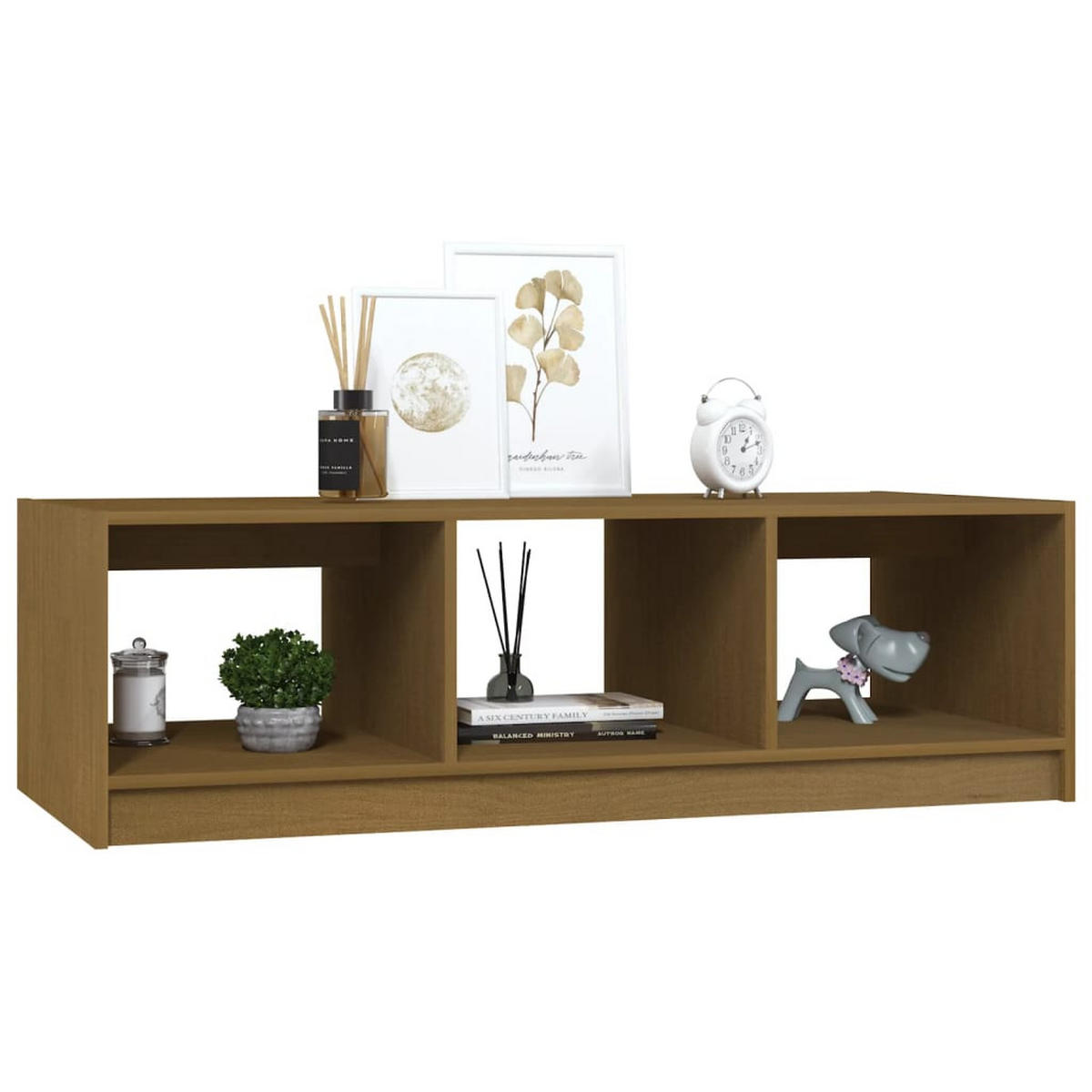 COUCHTISCH Honigbraun 110x50x34 cm Massivholz Kiefer - Braun, Holz (110/50/34cm) - furnicato