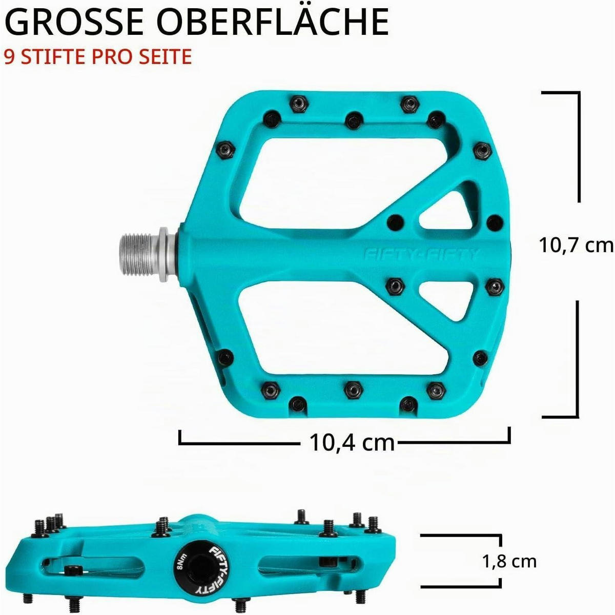 FAHRRADPEDALE Nylon Composite Türkis - Türkis, Kunststoff (10.4/1.5/10.6cm)