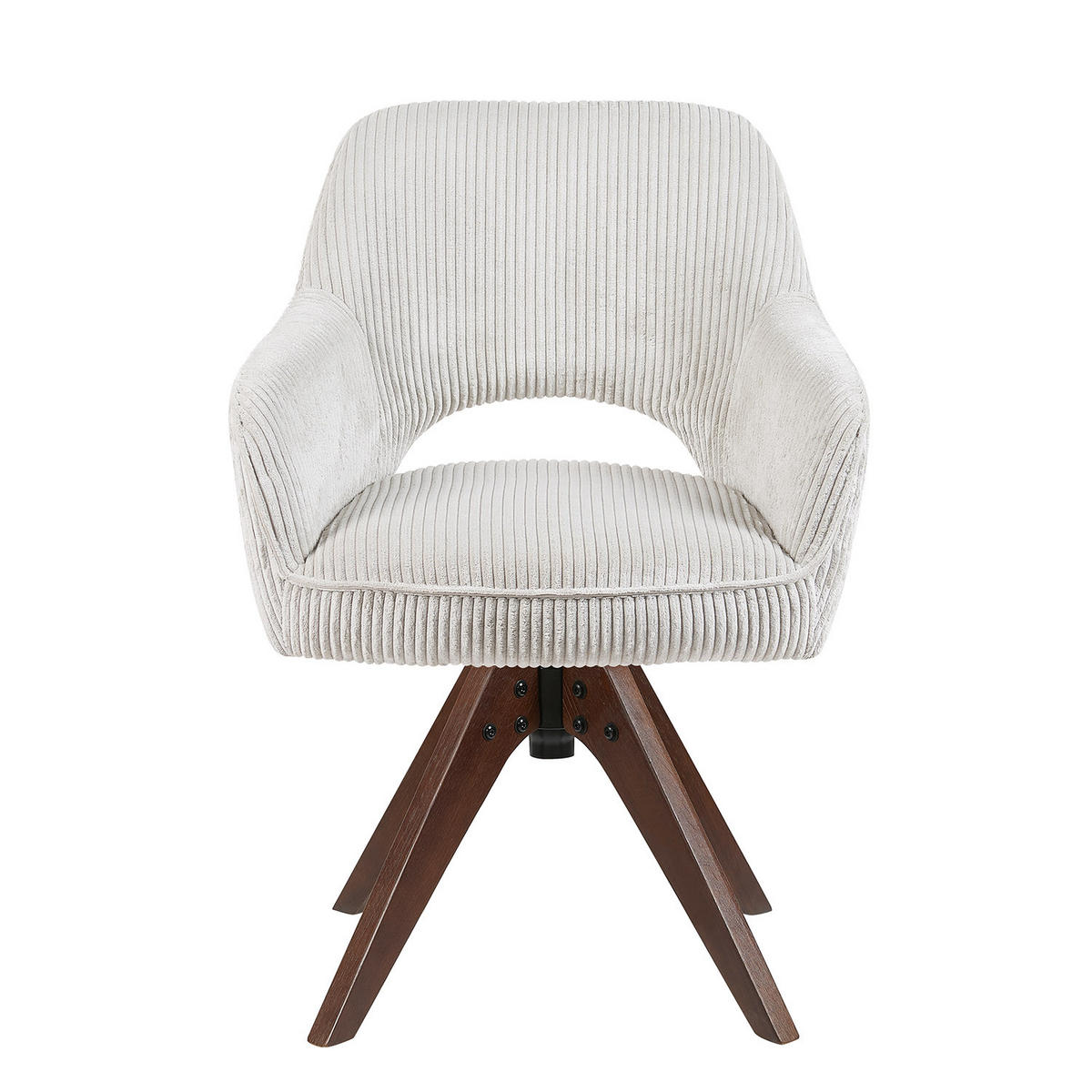 DREHSTUHL Mika-Lena 2er-Set - Nussbaumfarben/Hellgrau, Eichenholz/Holz (60/87/65cm) - DUBI Möbel