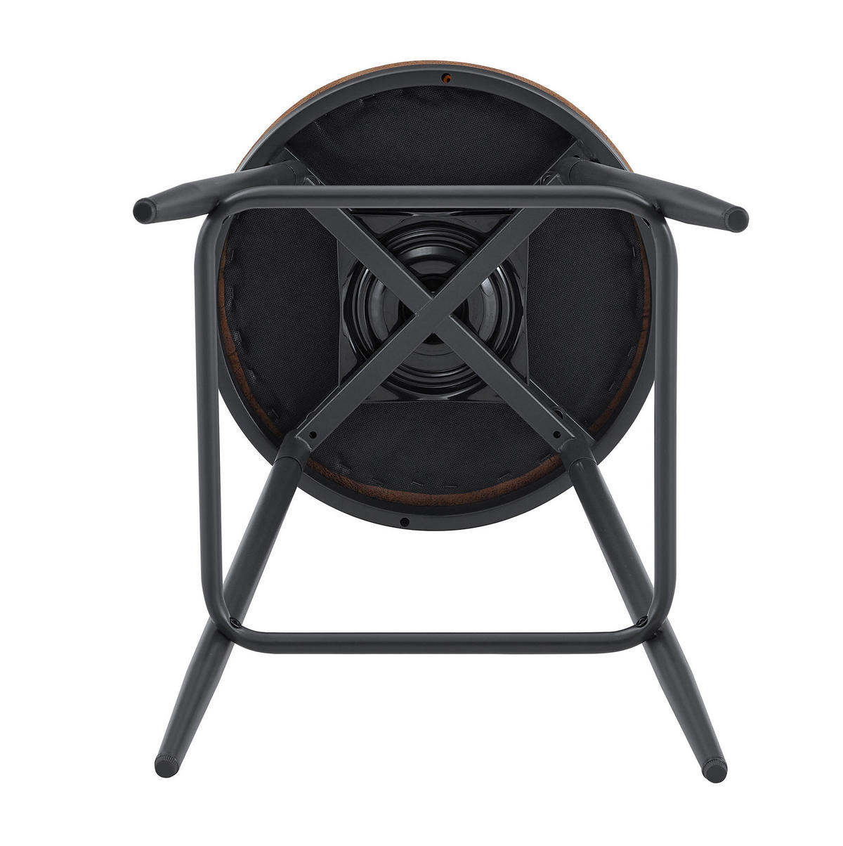 BARHOCKER Braun mit gepolstertem Sitz und Metallgestell - Braun, Textil (39/96/39cm) - MIVRAY