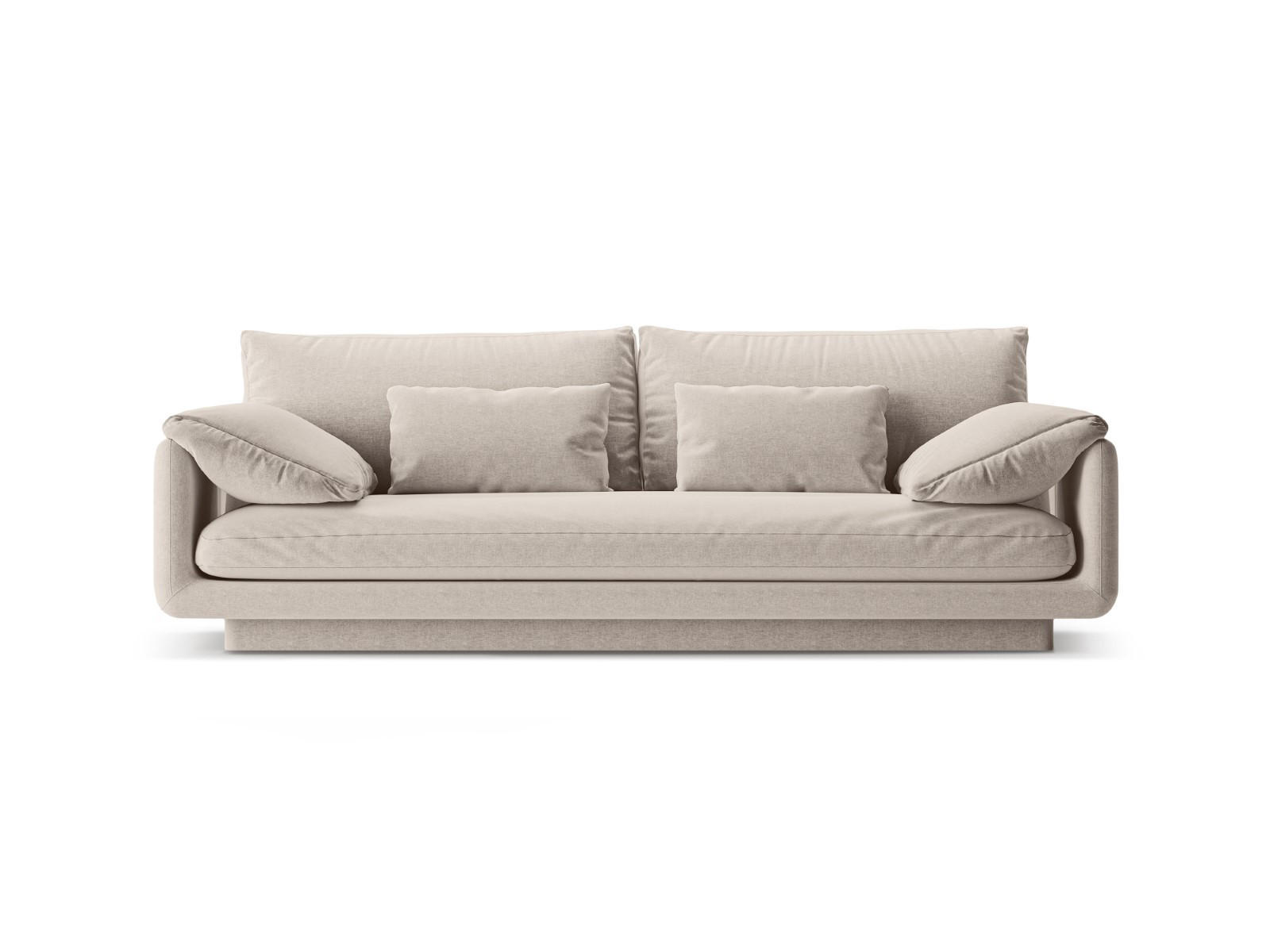 SOFA Torino aus strukturiertem Stoff leichtes beige 3 Sitzplätze - Creme, Textil (103/83/220cm) - Micadoni