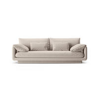 SOFA Torino aus strukturiertem Stoff leichtes beige 3 Sitzplätze - Creme, Textil (103/83/220cm) - Micadoni