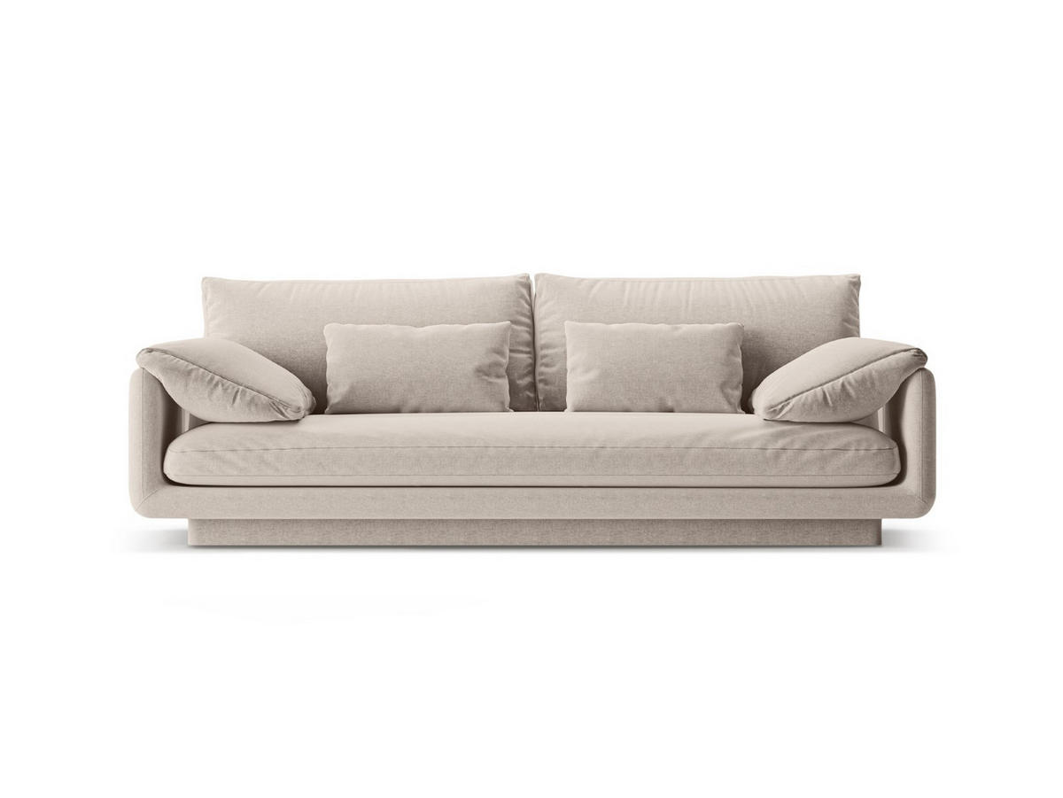 SOFA Torino aus strukturiertem Stoff leichtes beige 3 Sitzplätze - Creme, Textil (103/83/220cm) - Micadoni