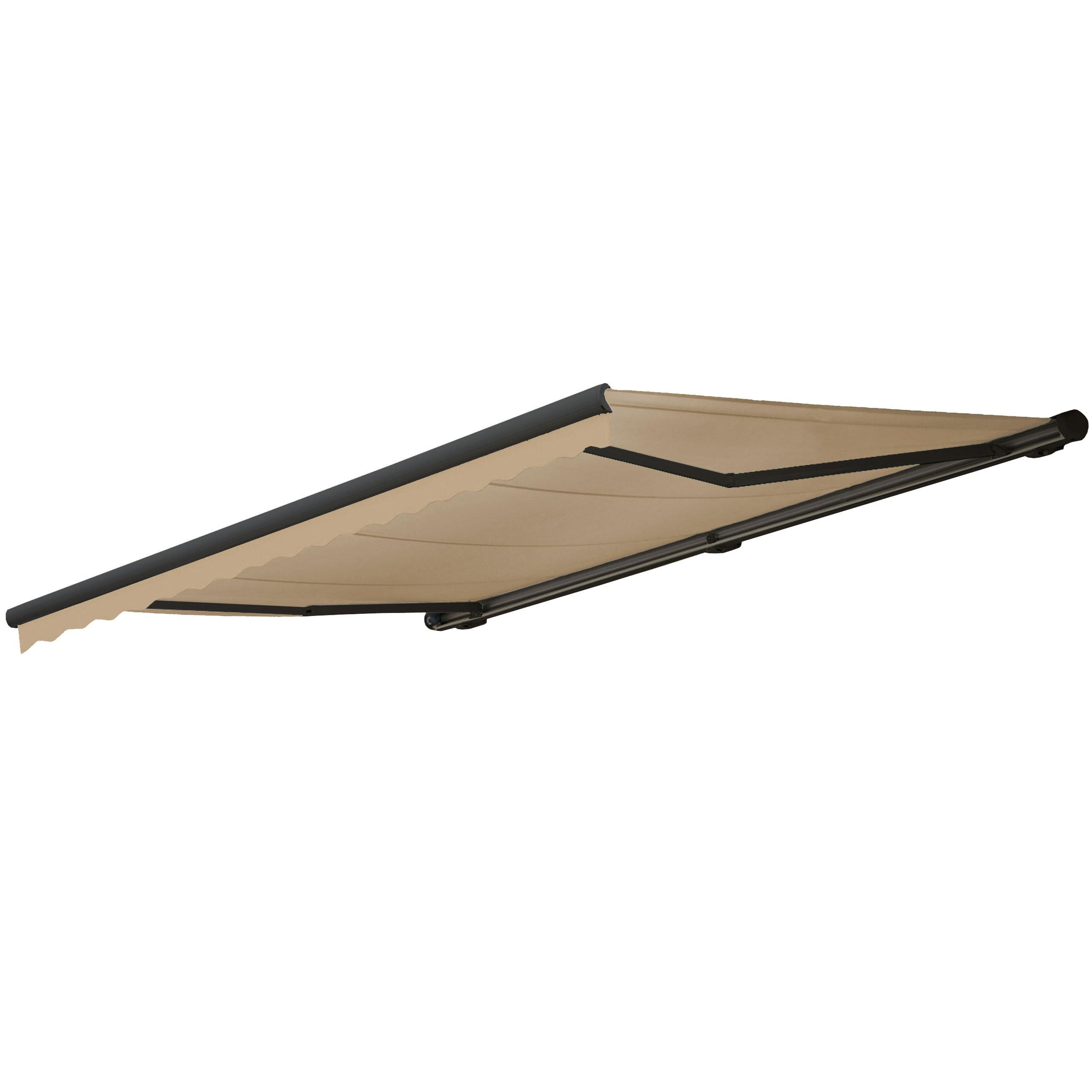 KASSETTEN-MARKISE MIT VOLANT Cremeweiß, Anthrazit - Anthrazit/Weiß, Textil (450/23/300cm) - MCW