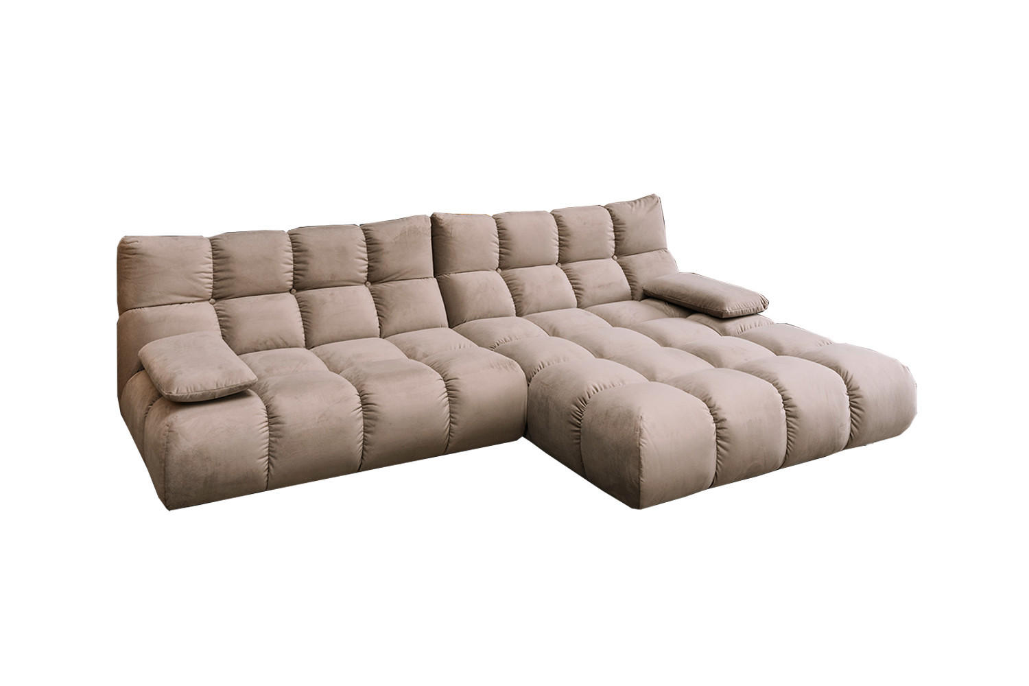 ECKSOFA VIVIEN Braun Velvet - Dunkelbraun/Schwarz, Kunststoff/Textil (290/178cm) - KAWOLA